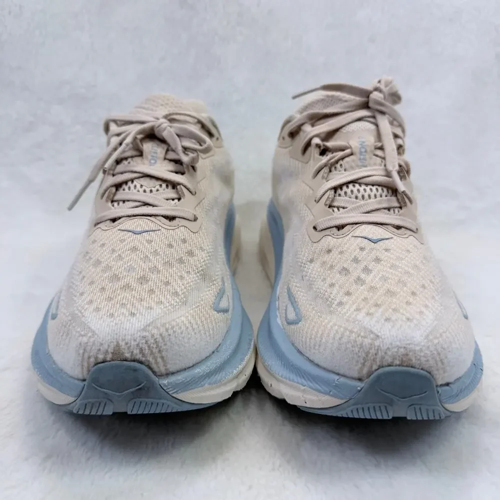 HOKA Clifton 9 Womens Running Shoes Oak Alabaster Oat Milk Size 9 Cushion Shoe